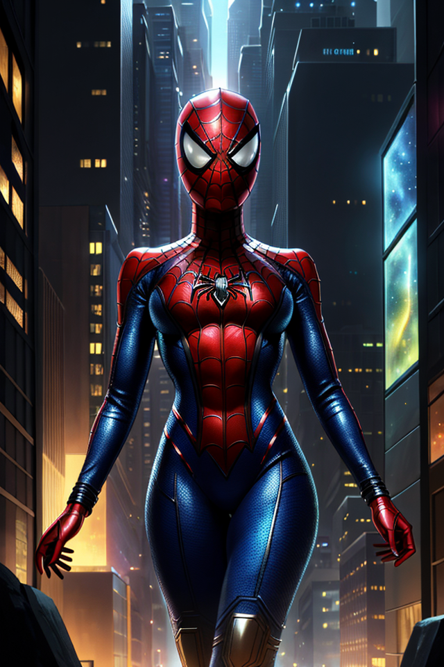 00072-3670115539-Alien-themed Closeup fullbody portrait of teeny female Spiderman, gnger short hair, city, intricate background, atmospheric scen.png